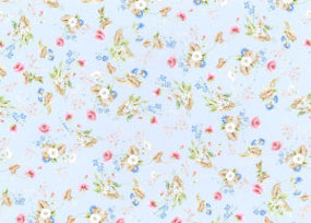 Dollhouse Miniature Wallpaper: Rococo Silk, Blue